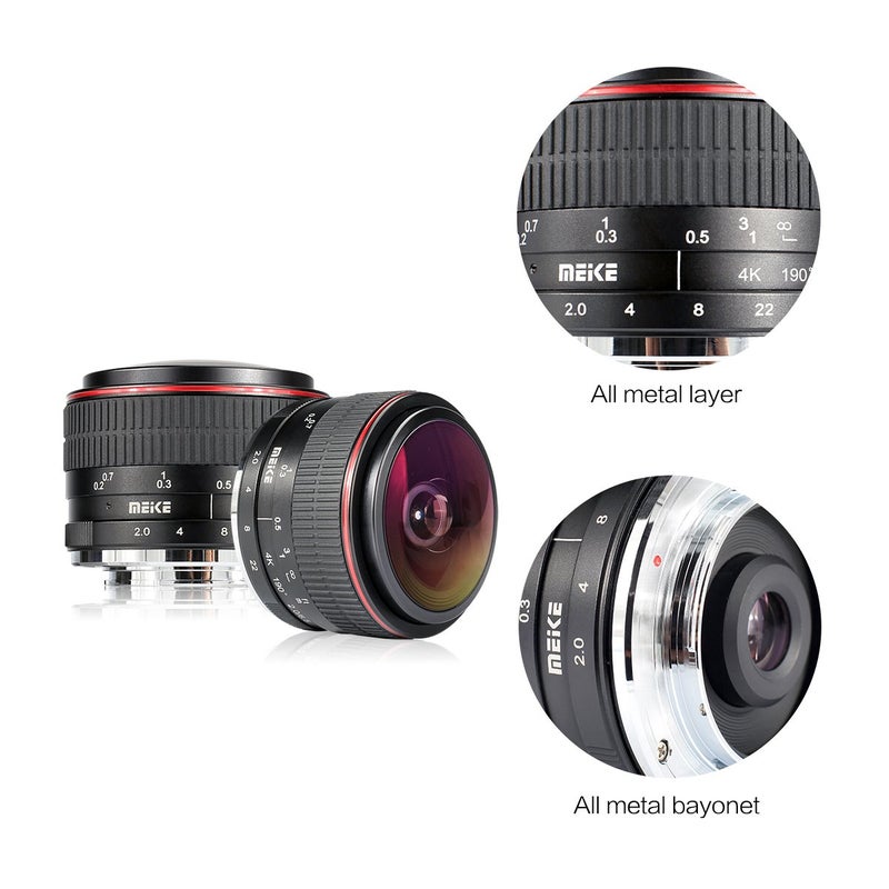 Meike 6.5mm f2.0 Fisheye Lens Ultra Wide Angle Compatible with Panasonic Olympus MFT Mount mirrorless Cameras GH6 OM-1 - Image 4